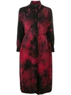 Amiri Tie-dye Print Shirt Dress In Red