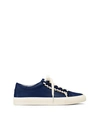 Tory Sport Ruffle Sneakers In Navy Sea/navy Sea Snow White