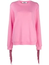Msgm Fringe Detail Sweatshirt In Pink