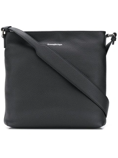 Ermenegildo Zegna Grained Crossbody Bag In Blue