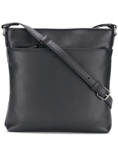 Ermenegildo Zegna Pelle Tessuta Crossbody Bag - Black