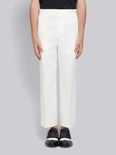 Thom Browne Patch Pocket Straight Leg Chino In White