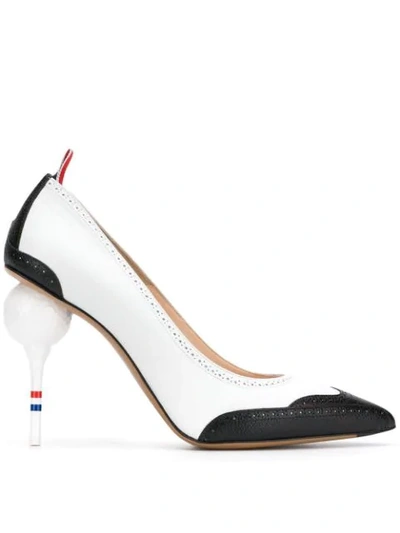 Thom Browne Golf Ball And Tee Leather High Heel In White