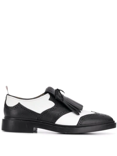 Thom Browne Pebbled Leather Kilt Brogue In White