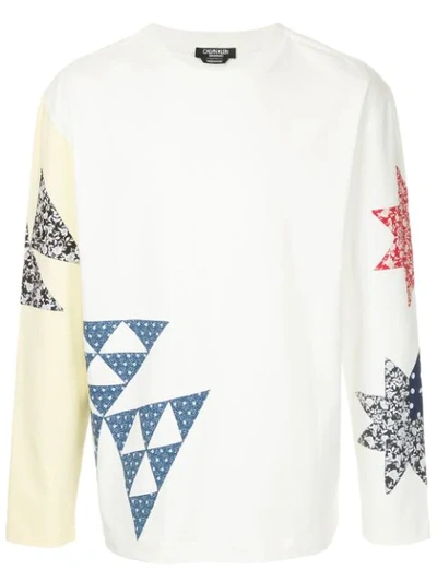 Calvin Klein 205w39nyc Patchwork Crew Neck Sweatshirt In White