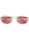 Mykita X Maison Margiela Round Frame Sunglasses In Gold