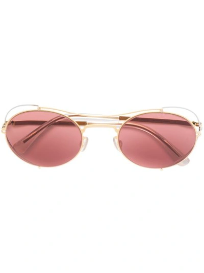 Mykita X Maison Margiela Round Frame Sunglasses In Gold