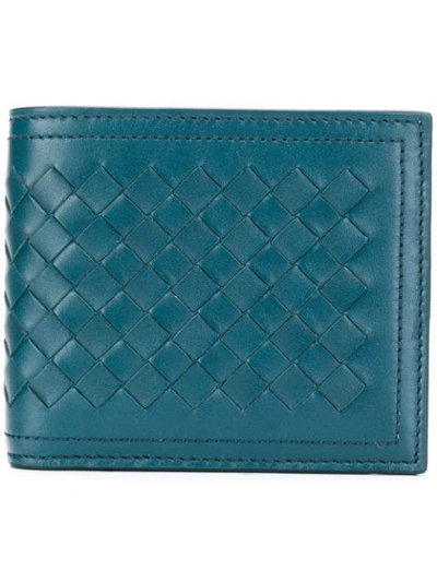 Bottega Veneta Intrecciato Bifold Wallet In Blue