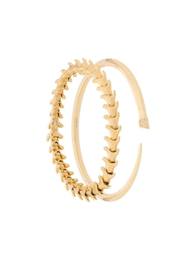 Shaun Leane Serpent And Signature Tusk Diamond Bracelet Set In Gold