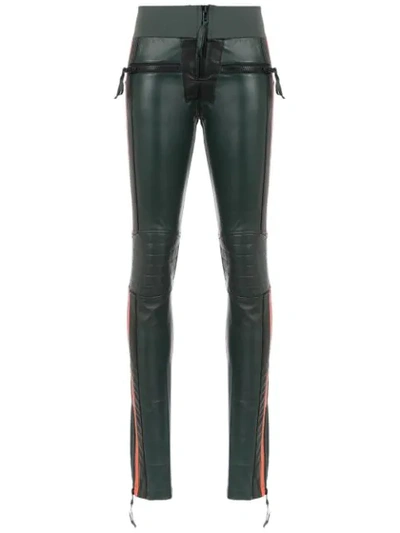 Andrea Bogosian Skinny Leather Trousers - Green