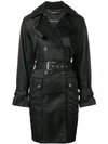 Barbara Bui Double Breasted Trench Coat In Black