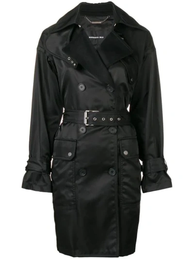 Barbara Bui Double Breasted Trench Coat In Black
