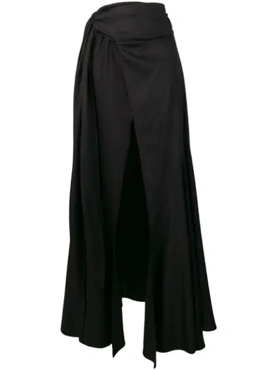 Jacquemus Front Slit Skirt In Black