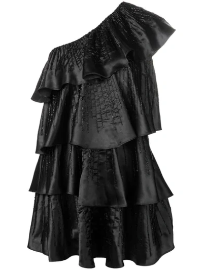 Blugirl Asymmetric Flared Mini Dress - Black