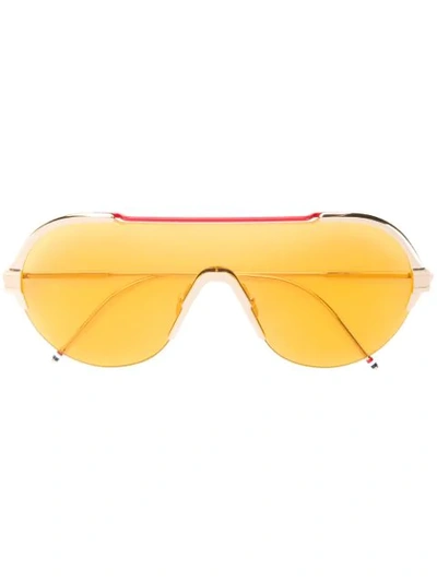 Thom Browne Aviator Sunglasses In Gold