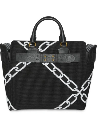 Burberry The Medium Knitted Link Belt Bag In Black