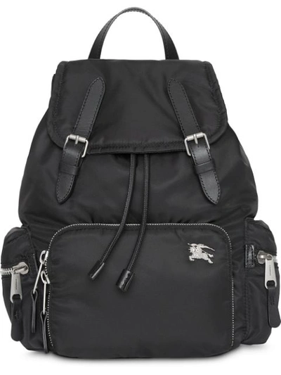 Burberry The Small Crossbody Rucksack In Puffer Nylon In Black