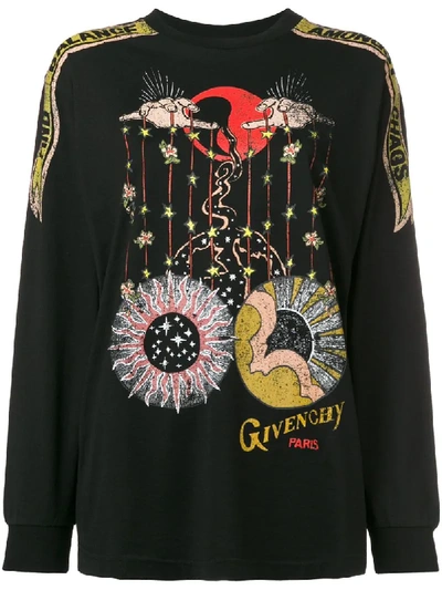 Givenchy Printed Cotton Sweatshirt In Black