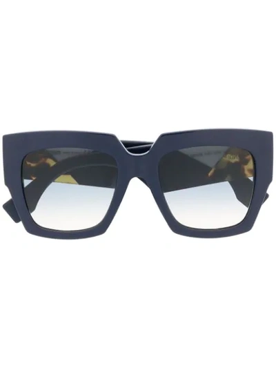 Fendi Eyewear Oversized Printed Sunglasses - Blue