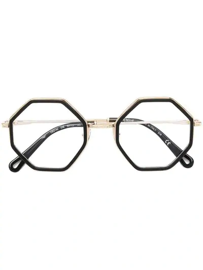 Chloé Rectangular Framed Glasses In Grey