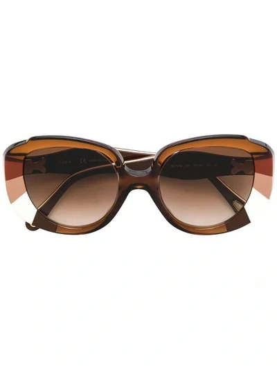 Chloé Massive Tinted Round Sunglasses In Brown