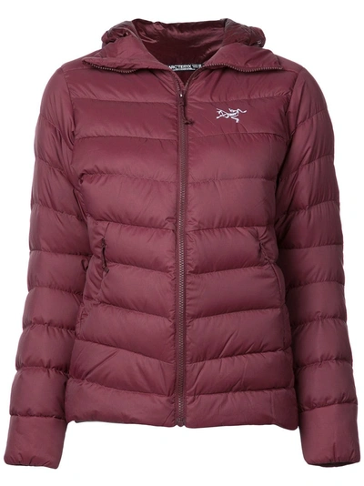 Arc'teryx Quilted Hooded Jacket In Red