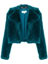 Michael Michael Kors Faux Fur Cropped Jacket - Blue