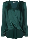 A.l.c Harmon Stretch Silk Blouse In Green