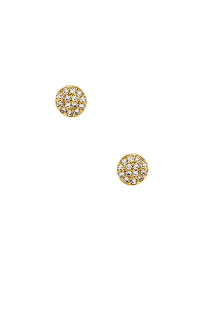 Gorjana Pristine Shimmer Charm Studs In Metallic Gold. In White Cz & Gold