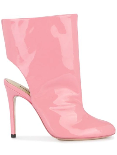 Natasha Zinko Cut-out Ankle Boots In Pink