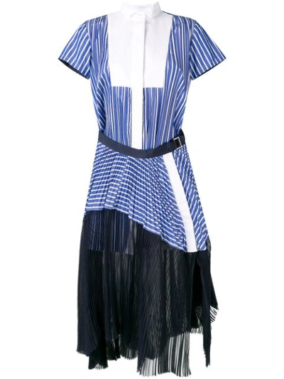 Sacai Bib Stripe Dress - Blue