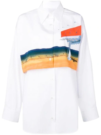 Calvin Klein 205w39nyc Printed Layer Shirt In White