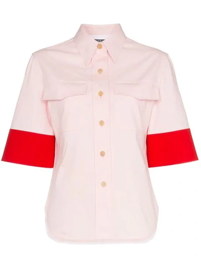 Calvin Klein 205w39nyc Contrast Sleeve Shirt In Pink