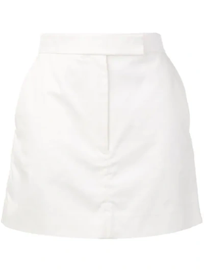 Thom Browne Unlined Cotton Miniskirt In White