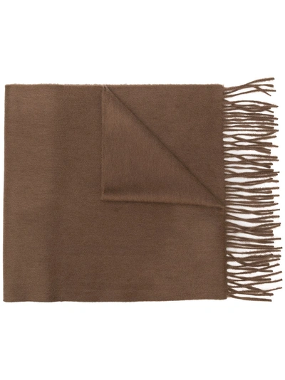 Begg & Co Classic Fringed Cashmere Scarf - Brown