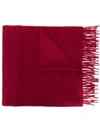 Begg & Co Fringed Edge Scarf - Red