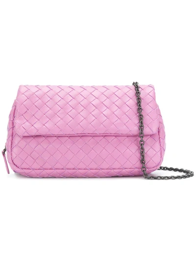 Bottega Veneta Twilight Intrecciato Nappa Mini Messenger Bag - Pink