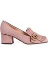 Gucci Suede Mid-heel Pump In Pink