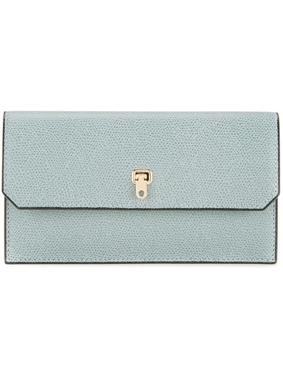 Valextra Clasp Wallet In Grey