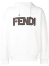 Fendi Logo Hoodie In White