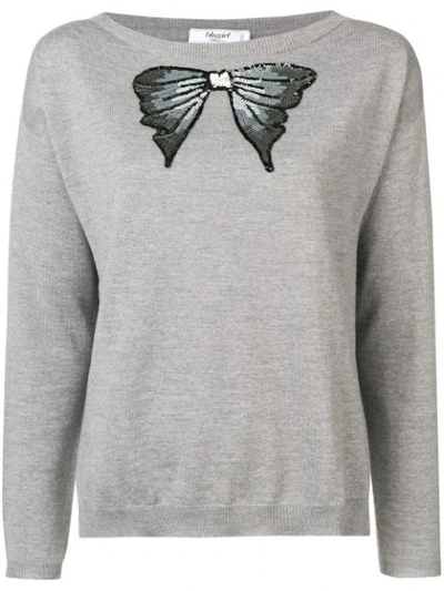 Blugirl Sequinned Bow Sweater - Grey