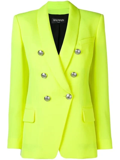 Balmain Double Breasted Jacket - Yellow