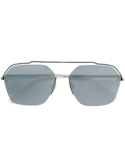 Fendi Square Frame Sunglasses In White