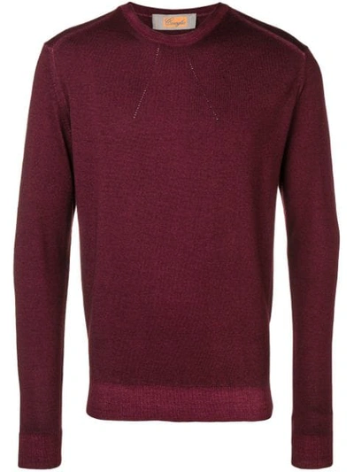 Entre Amis Round Neck Sweater In Red