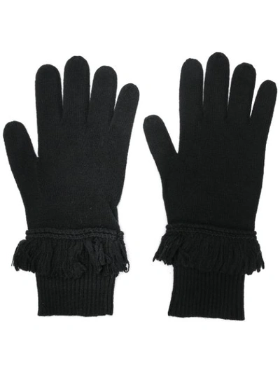Michael Michael Kors Knit Tassel Gloves - Black