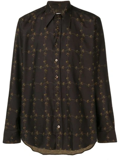 Etro Daisy Chain Print Shirt In Brown