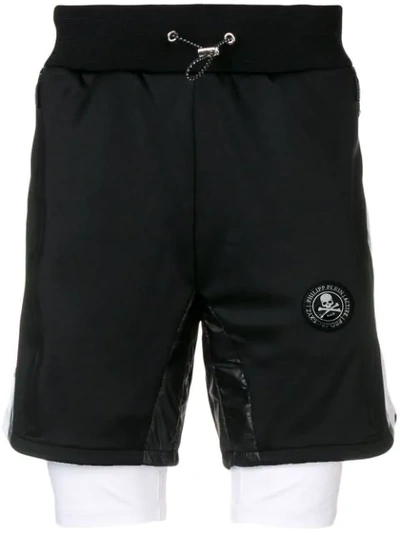 Philipp Plein Xyz Scratch Shorts In Black