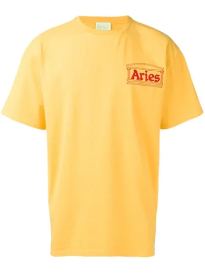 Aries Logo Patch T-shirt - Yellow