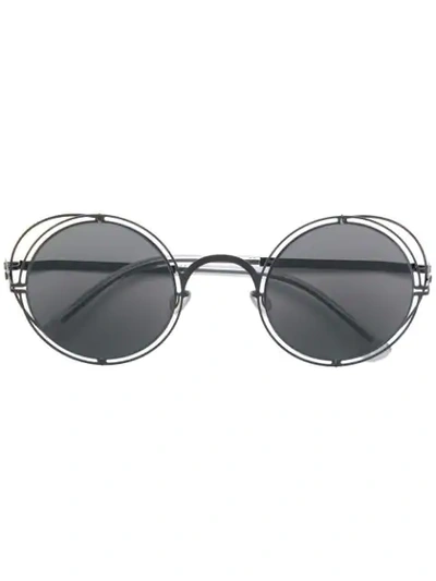 Mykita X Maison Margiela Aviator Frame Sunglasses In Black