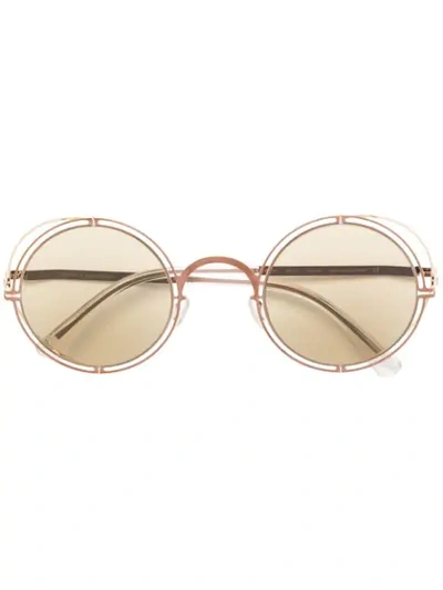 Mykita X Maison Margiela Round Tinted Sunglasses In Gold